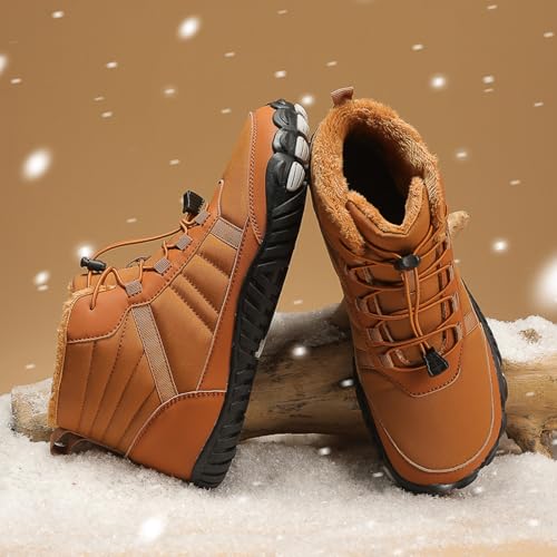 Men's and Women's Barefoot Hiking Boots | Zero Drop Winter Snow Boots with Wide Toe Box | Slip-On Waterproof Ankle Booties | Minimalist Five-Finger Sneakers for Outdoor Hiking and Walking4