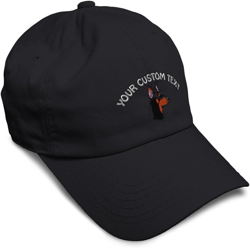 Soft Baseball Hat Embroidered Dad Hat Doberman Head Embroidery Men & Ladies Baseball Cap Cotton