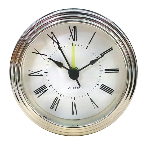 RETUOLWAG Mecanismo de reloj despertador, 7,6 cm de diámetro, números arábigos o romanos, inserto redondo para entusiastas de los relojes