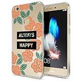 NALIA Custodia compatibile con Huawei P8 Lite 2017, Cover Protezione Silicone Trasparente Sottile Case, Gomma Morbido Ultra-Slim Protettiva Telefono Bumper Guscio, Designs:Always Happy