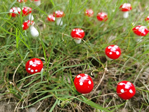 Zhqinger 100 Pcs Mini Foam Mushroom Foam Cherry Simulation Artificial Mushroom For Garden Ornament Flower Pot Micro Landscape Decoration #TOP6