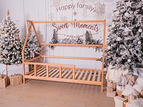 Busywood Twin Bed Kids - Toddler Bed Frame - Montessori Bed - Wooden Bed Natural Color - House Bed For Kids Montessori Room (Model 1, Natural Tree, Size 75X38 In, With Legs & Slats) #TOP2