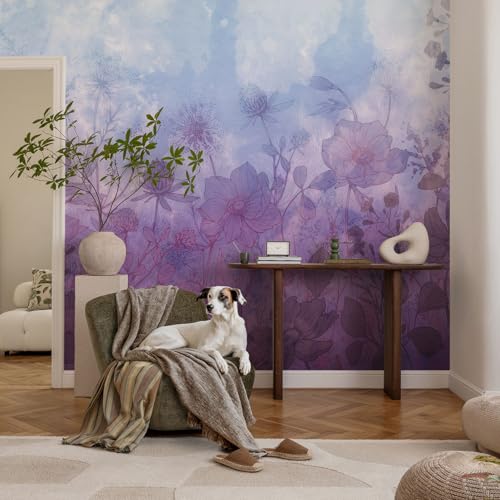 Papier Peint Auto-Adhésif Pose Murale Facile Sans Colle Tulup Fleurs Pastel 104x70
