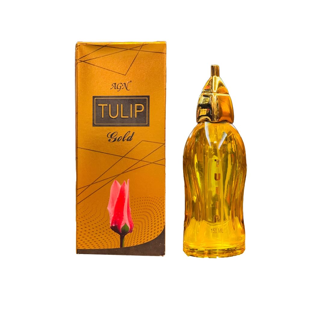 AGN Tulip Gold Perfume 150ml | Eau De Fabric | Long-Lasting Fragrance for Men & Women | Ideal Gift for Birthdays, Anniversaries & Special Occasions Best Gift Perfume