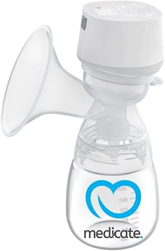 Medicate Bomba Tira Leite Elétrica MD3200, Multifunção com Estimulação e Sucção, 9 Níveis de Ajuste, Bateria Recarregável, Reservatório 180ml, BPA Free