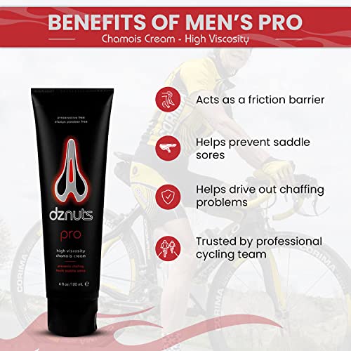 Image of dznuts - Men's Pro Chamois Cream - Anti-Chafing for Saddle Sores and Inner Thigh Friction, Cyclists, Runners, Triathletes - 2 Pack + Socks