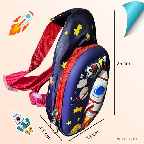 Image of Kids Small Cartoon Design Sling Crossbody Shoulder Bag for Boys & Girls, School Travel & Casual Backpack with Adjustable Strap for Children & Toddlers