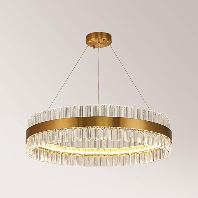Modern Crystal Chandelier LED Lights Luxury Pendant Ceiling Light Oval