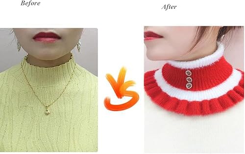 Miniatura 5 de Cuello alto Dickey a rayas de punto falso cuello falso desmontable cuello bufanda calentador de cuello para mujer
