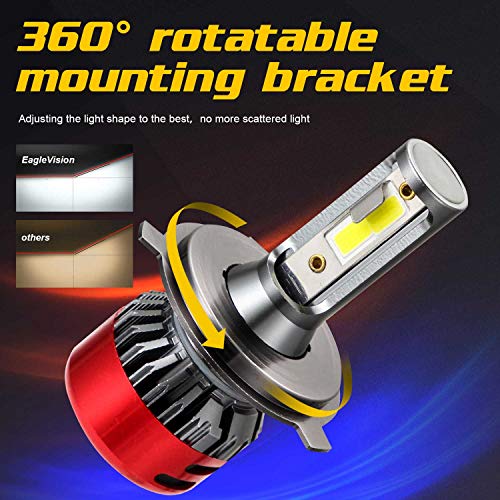 Kairiyard 2x 55W 9000LM LED H4 Faro 6000K Lampada