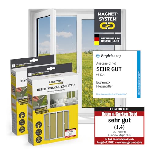 EASYmaxx Fliegengitter für Fenster mit Magic Click | Moskitonetz...