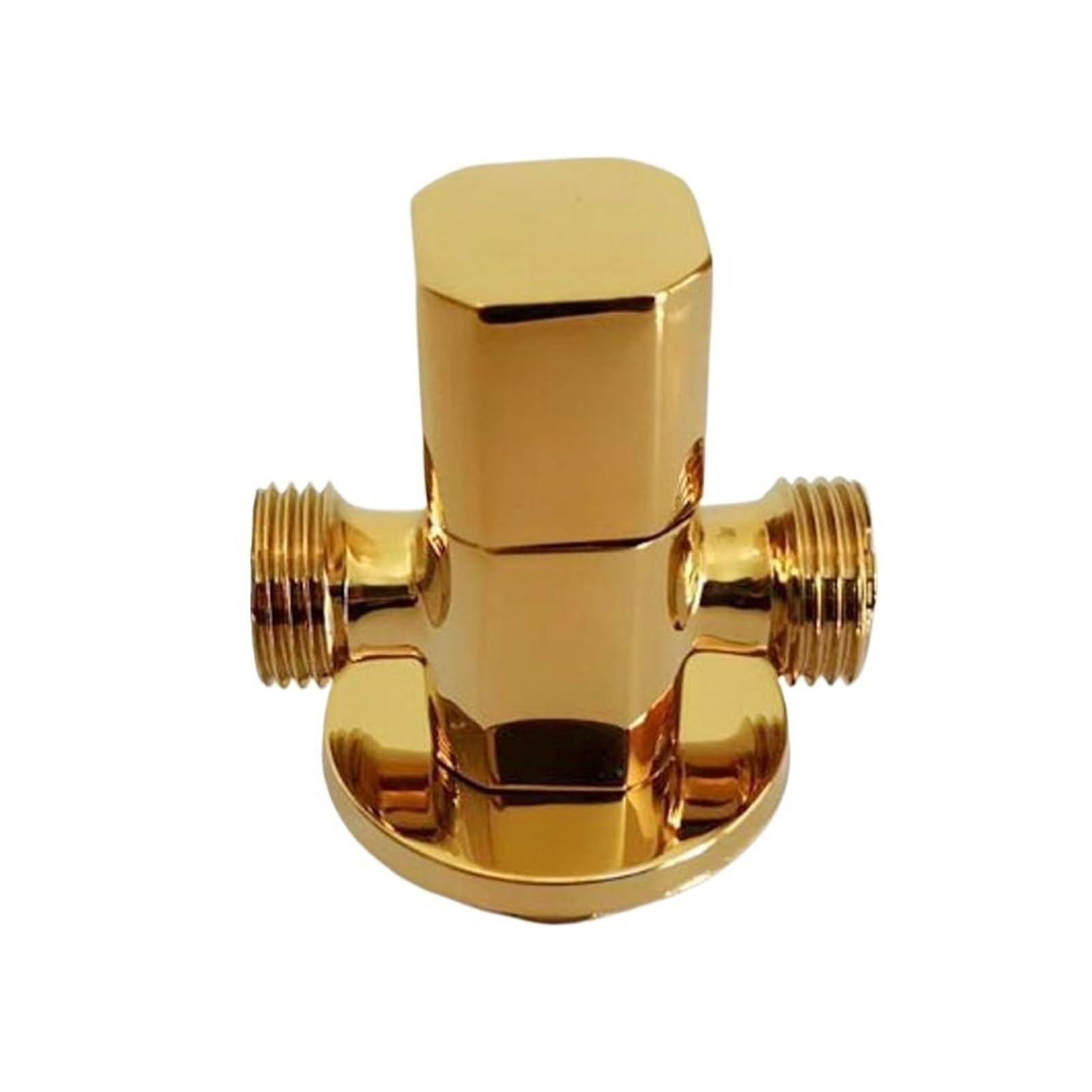 Polished Gold Plated Brass Angle Valve, Household Bathroom Water Stop Triangle Valve for Toilet Use