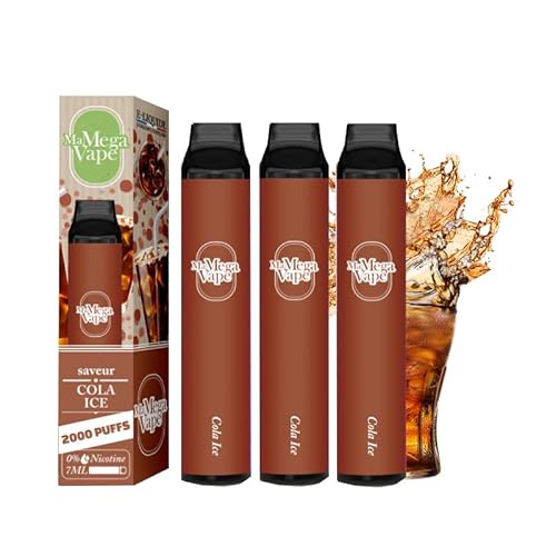 Districlope LOT DE 3 PUFF MA MEGA VAPE DE 2000 PUFFS - SAVEUR COLA ICE EN 0MG Cover