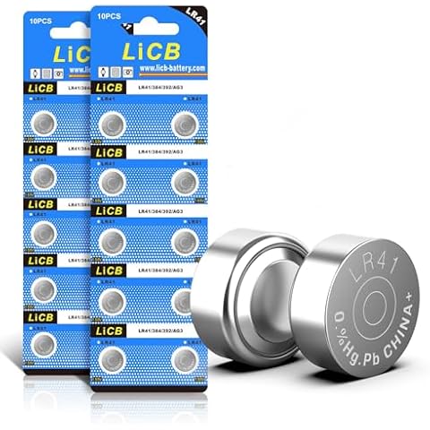 LiCB 20 Pack LR41 AG3 392 384 192 Battery 1.5V Button Coin Cell Batteries Cover