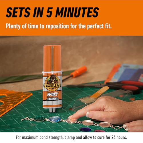 Gorilla 2 Part Epoxy, Incredibly Strong Bonding, 5 Minute Set, 0.85 oz - image 2