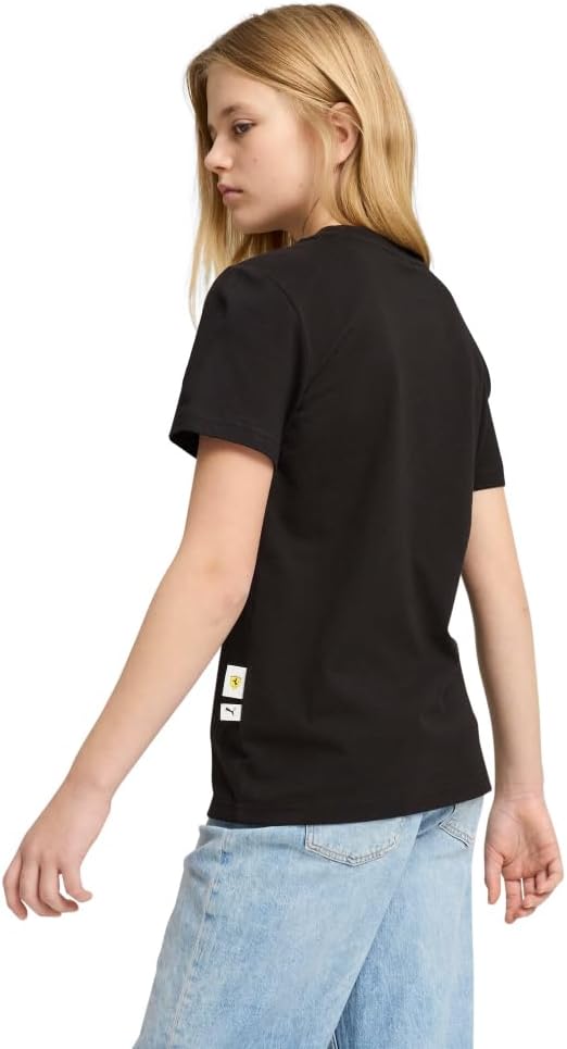 PUMA Unisex-Child Scuderia Ferrari Graphic T-Shirt, Puma Black SS25, Medium - Image 4