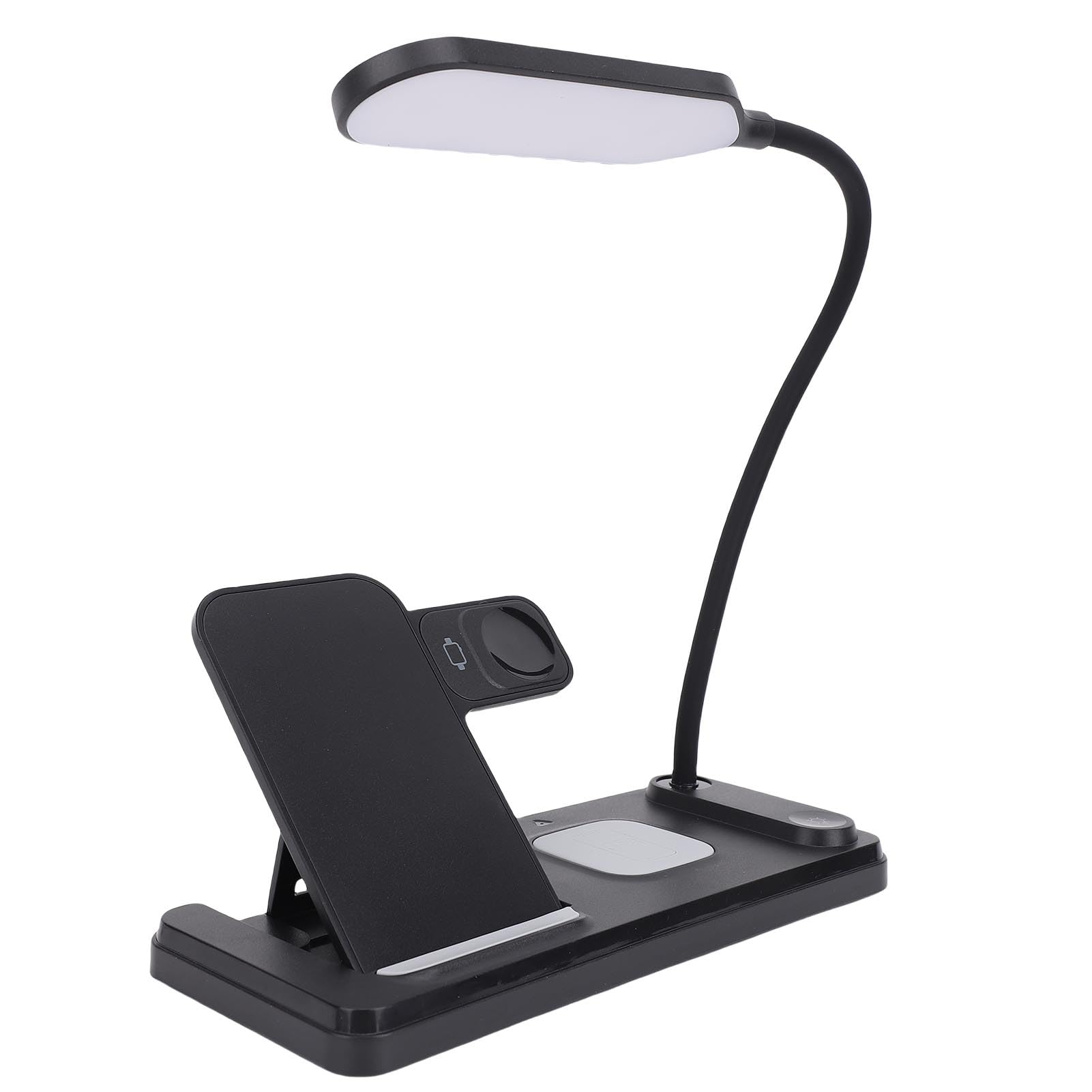 SIXRUN Station de Chargement sans Fil 3 en 1, Support de Chargement ABS avec Lampe, Chargeur Rapide 15 W pour écouteurs de Téléphone, Montre Intelligente, Station de de Bureau de Type C pour Les