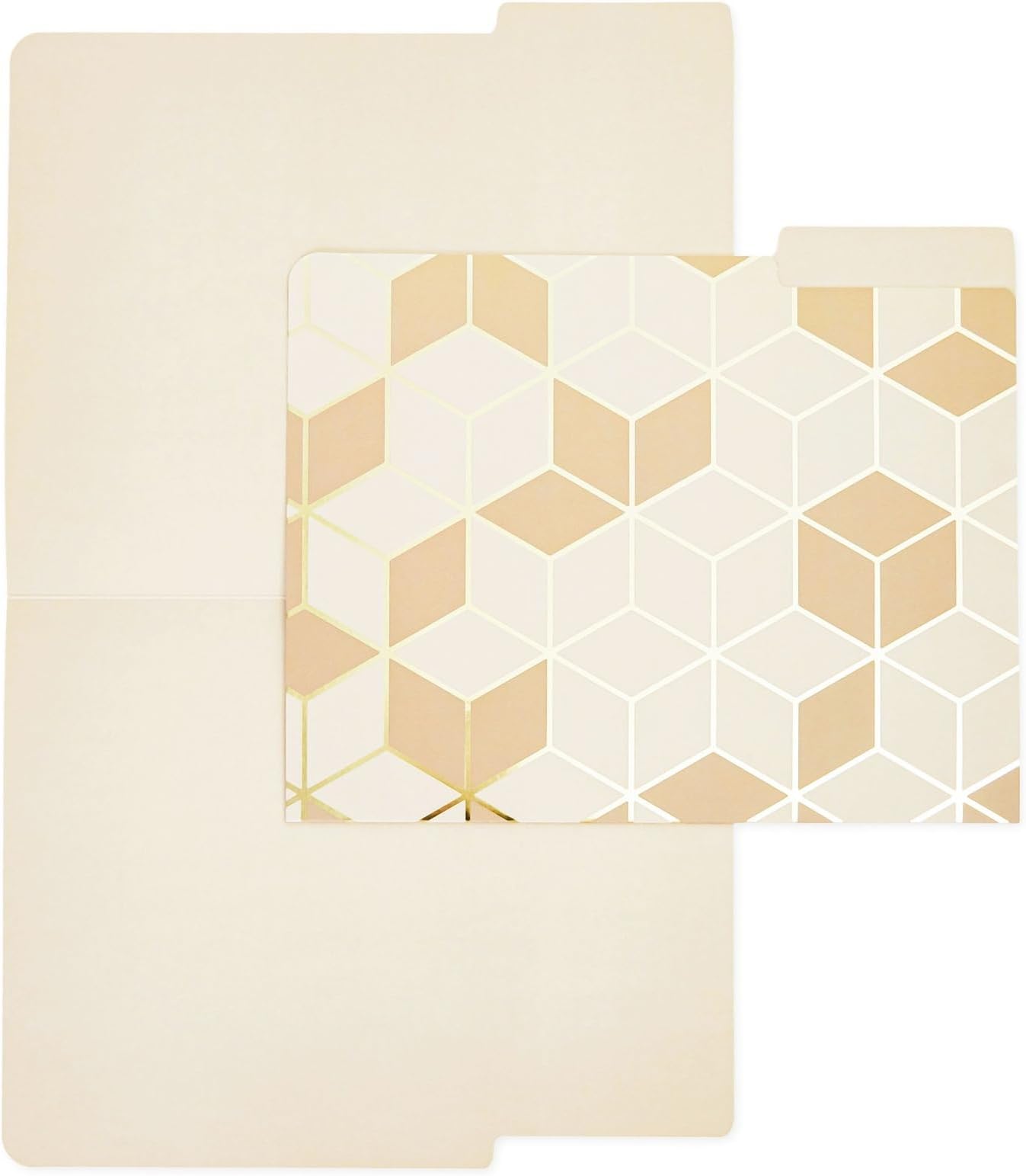 Paper Junkie 12 Pack Decorative File Folders with Geometric Gold Foil, 1/3 Cut Tab, Letter Sized for Office Supplies (9.5 x 11.5 in)