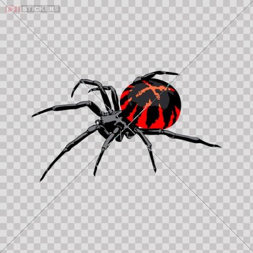 Decal Sticker Spider Red Car Window Wall Art Decor Doors Helmet Truck Motorcycle Note Book Mobile Laptop Size: 4 X 2.3 Inches Vinyl color print