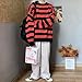 Men Casual Long Sleeve Striped Sweaters Oversized Knit Pullover Autumn Winter Fashion Sweater Jumpers Tops Black Red