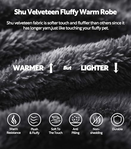 David Archy Men'S Soft Plush Fleece Robe Full Length Hooded Long Bathrobe For Men With Hood thumb #1
