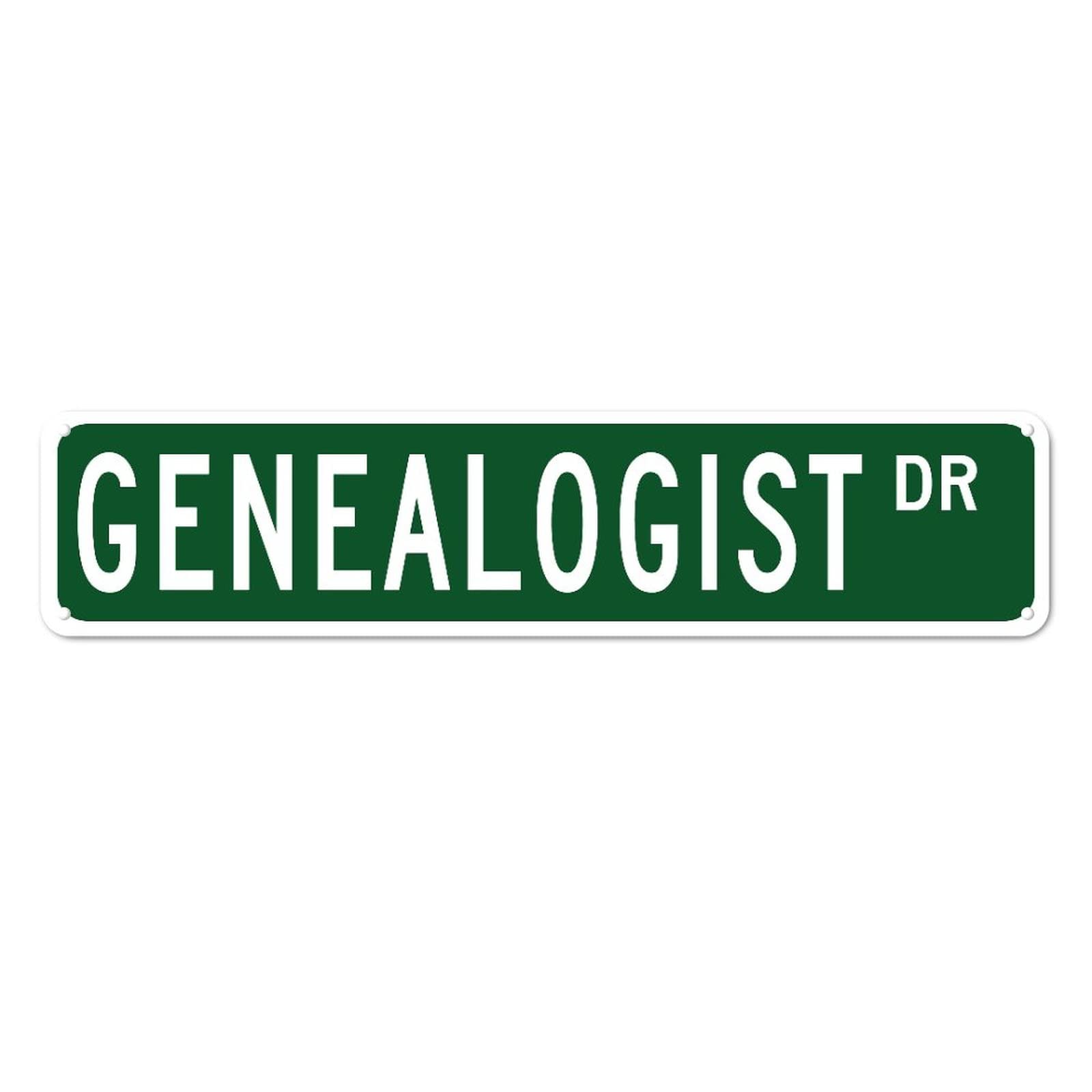 Genealogist DR Retro Tin Signs Aluminum Metal Sign Gift for Home Kitchen Outdoor Garden Yard Wall Porch Decor 4x16 Inch
