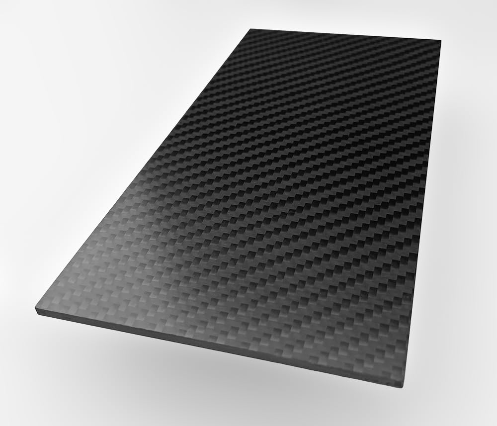 Plaque en fibre de carbone de 100 x 200 mm, épaisseur 3 mm. Feuille en fibre de carbone 3K mate. Résistante et grande dureté, pour découpe CNC. Plaque en fibre de carbone de 100mm x 200mm