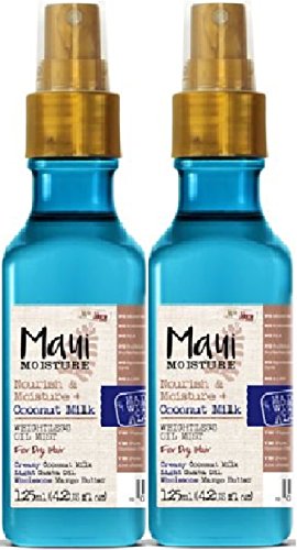 Maui Moisture Oil Mist Coconut Milk 4.2 Ounce (Nourish/Moisture) (125ml) (2 Pack)