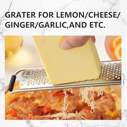 Lemon Zester & Heavy Duty Cheese Grater - Vegetable, Garlic, Nutmeg, Chocolate, Fruits, Ginger Shredder - Stainless Steel (Black) - image 8