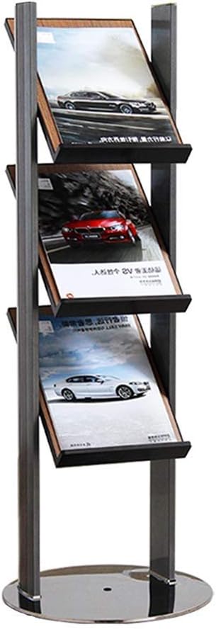 Magazine Rack Floor Multi-Layer Newspaper Display Stand Office Information Publicity Mobile Wrought Iron