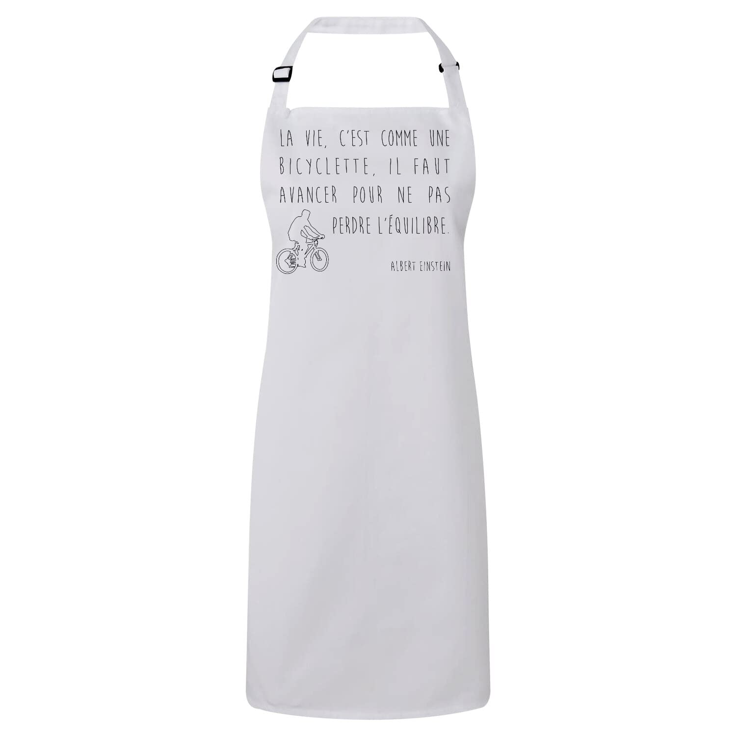 Tablier cuisine Albert Einstein citation bicyclette en coton ajustable - 4