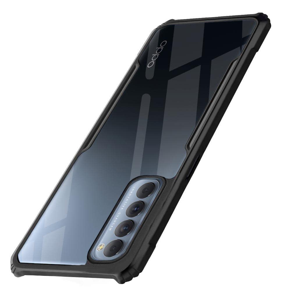 WOW IMAGINE Polycarbonate Shock Proof Clear Protective Back Cover for Oppo Reno 4 Pro - AirEDGE Technology | 360 Degree Camera Protection | Back Cover Mobile Cover for Oppo Reno4 Pro - Black (B08THWNNJ4) Amazon Price History, Amazon Price Tracker