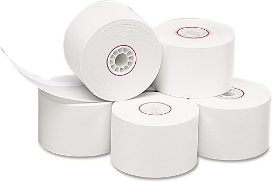 PM Company 18996 Single Ply Thermal Cash Register/POS Rolls, 1 3/4-Inch x 150 ft., White, 10/Pk