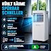Könighaus Smarte EU Mobile Klimaanlage 7000 BTU – für deutsche Kippfenster geeignet - Kühlung, Entfeuchtung, Ventilator und Luftreinigung – energieeffizient (A) – inkl. Fernbedienung und App