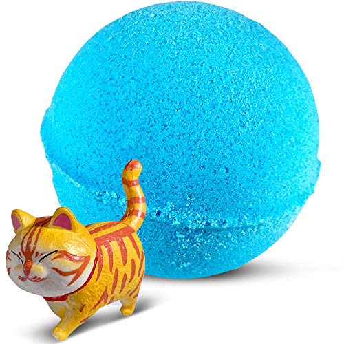 1 Bath Bomb For Kids With Surprise Toy Inside "Big Cat" - Natural And Safe For Sensitive Skin Ingredients With Olive And Coconut Oils And Cotton Candy Fragrance - Gift For Boys Or Girls - Made In Usa #TOP5