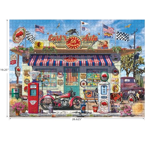 Image of RoseArt Kodak Premium Earl's Auto 1000 Piece Jigsaw Puzzle for Adults