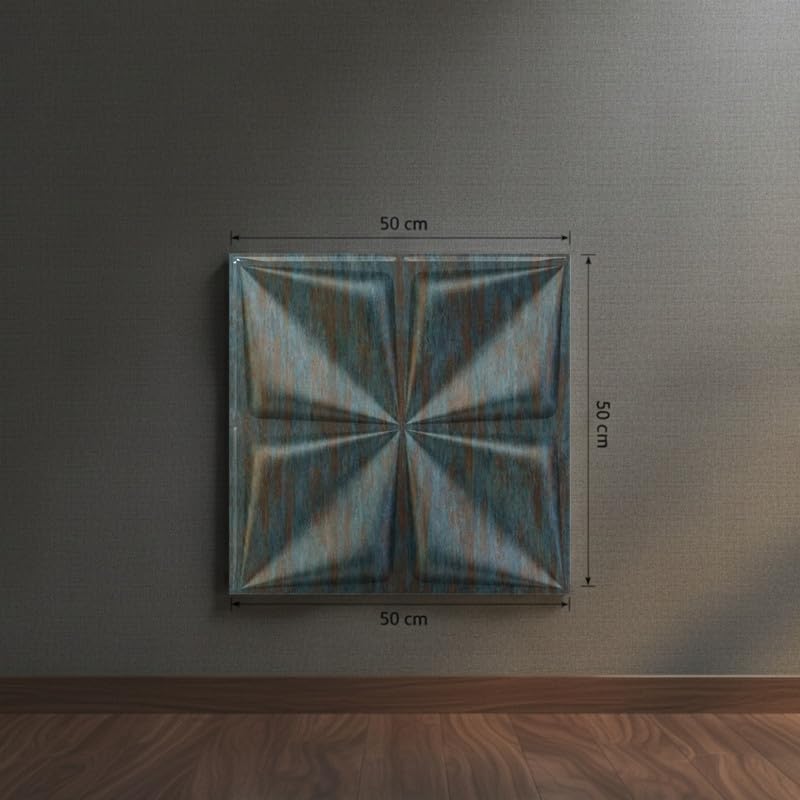 Image of Kayra Decor PVC for Wall Decor - Bloom Design Rustic Wood Color 19.7 inch x 19.7 inch (Pack of 12) - Covers 32.34 Sq. Ft.