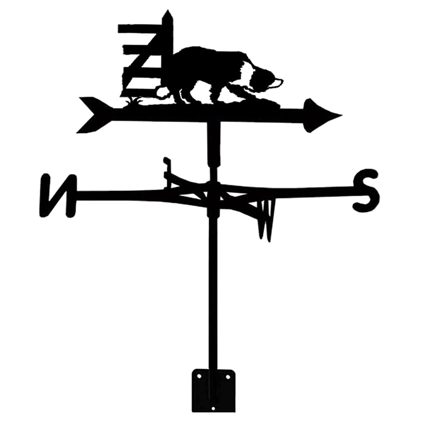 WIQUYBML Metal Weathervane Dog Weather Vane Wind Direction Indicator Farm Scene Garden Ornament/B/35 * 50Cm