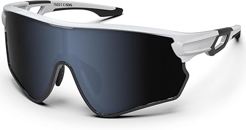 Miniatura 20 de BEACOOL Polarized Sports Sunglasses for Men Women Youth Baseball Cycling Running Driving Fishing Golf Motorcycle TAC Glasses Negro Azul,Negro