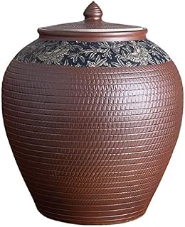 MLYN Food Storage Containers with Lids Large Cereal Dispenser Kitchen Canisters Jars Ceramic,Airtight Design,Pantry Organization and Storage 10L/25L-Brown (Size : 25L)