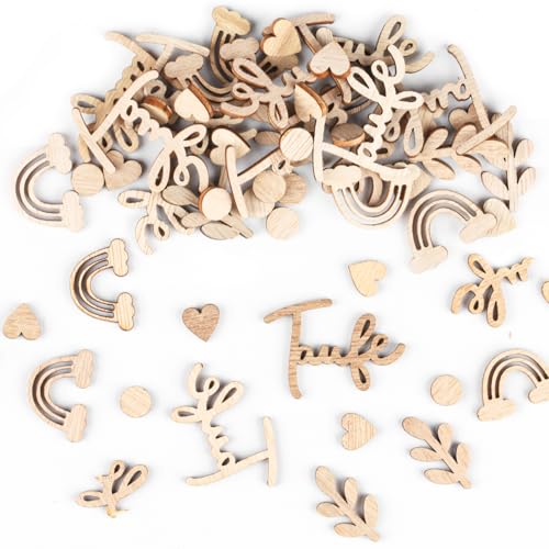 120 STK Taufe Deko, Tischdeko Taufe, Streudeko Taufe Konfetti, Holz Kommunion Deko für Babyshower Party Deko, Firmung Deko Gender Reveal Party Geburtstag Party Deko Streudeko Konfetti