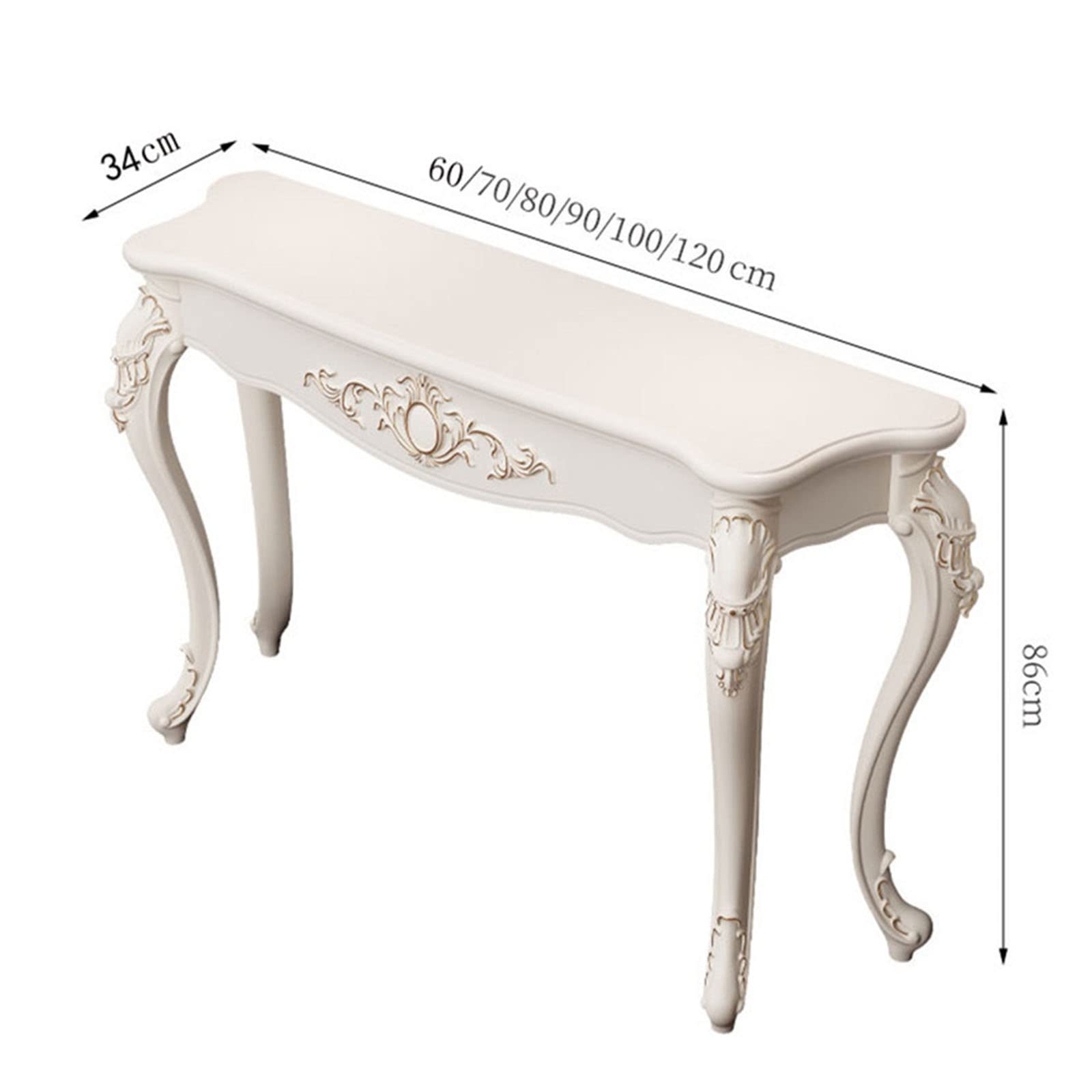 Amazon｜コンソールテーブル（ホワイト）、ヴィンテージ風長方形ロング