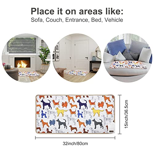Shock Training Mat For Dogs And Cats, 31.5” X 15” Decorative Electric Pet Repellent Mat, 3 Mode Touch Sensitive Static Pad Protect Furniture From Paws-Dog Pattern #TOP2