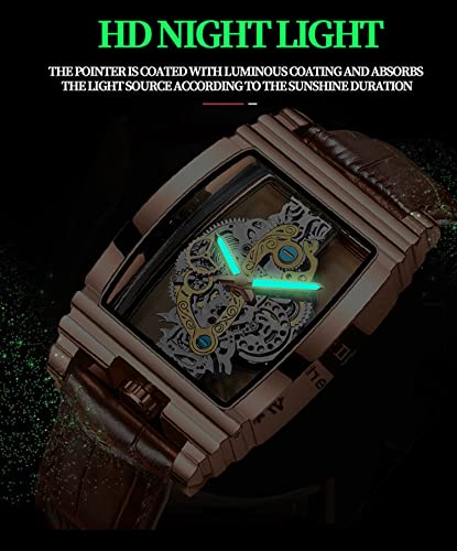 Buy FORSINING Men's Luxury Hollow Skeleton Watch Black Gold - Image 7