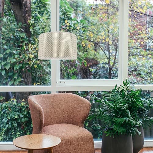 Image of OSALADI 1Pc Beige Imitation Rattan Woven Lampshade for E27 Desk Lamp Modern Lampshade- Stylish and Versatile Lamp Shade for Home Decor