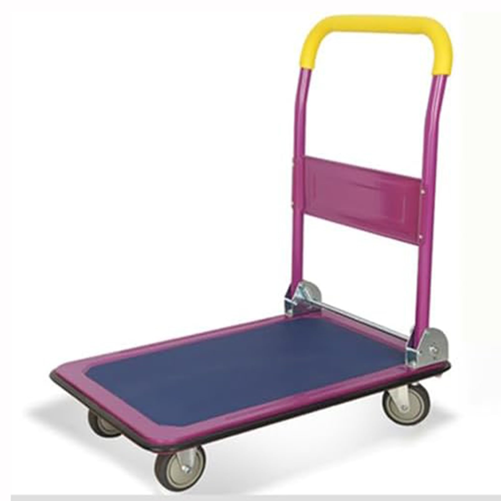 YXZQLOZ Heavy Duty Folding Flatbed Trolley Cart on Wheels - Steel Dolly for Easy Transport & Moving 4-Wheel Service Truck for Heavy Loads & Industrial Use
