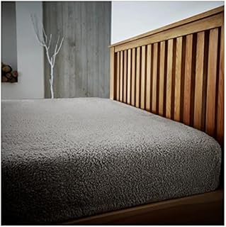 Teddy Bear Fleece Fitted Sheet King Size, Warm & Cozy Fluffy Plain Bedding Super Soft Bedsheet, Navy