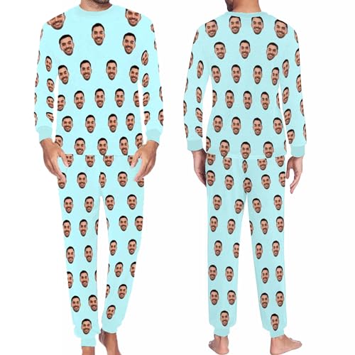 Artsadd Personalized Matching Christmas Pajamas Sets with Photos Custom Christmas Pjs for Family Xmas Sleepwear Pjs 1-5 Faces3
