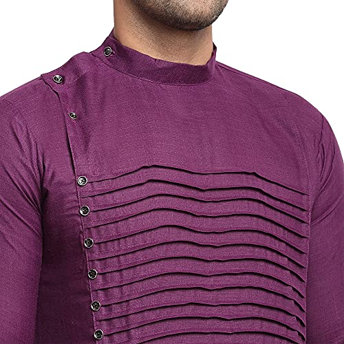 Image of SAIFOO Men's Rich Cotton Blind Short Kurta