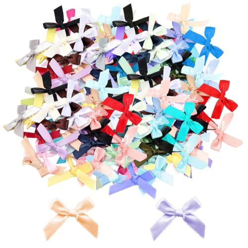 200 Piezas Lazos para Regalo, 3.5 * 2.5cm Mini Lazos de Cinta de Satén